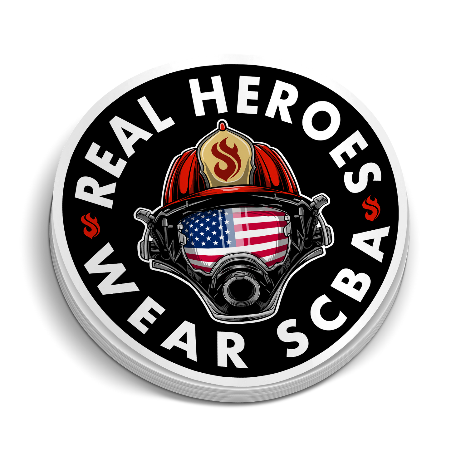 Real Heros Wear SCBA | Firefighter Gear Stickers