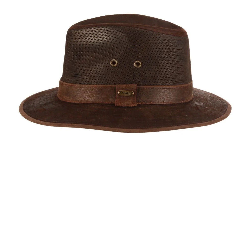 Scala Tullamore - Leather Outback Fedora Hat