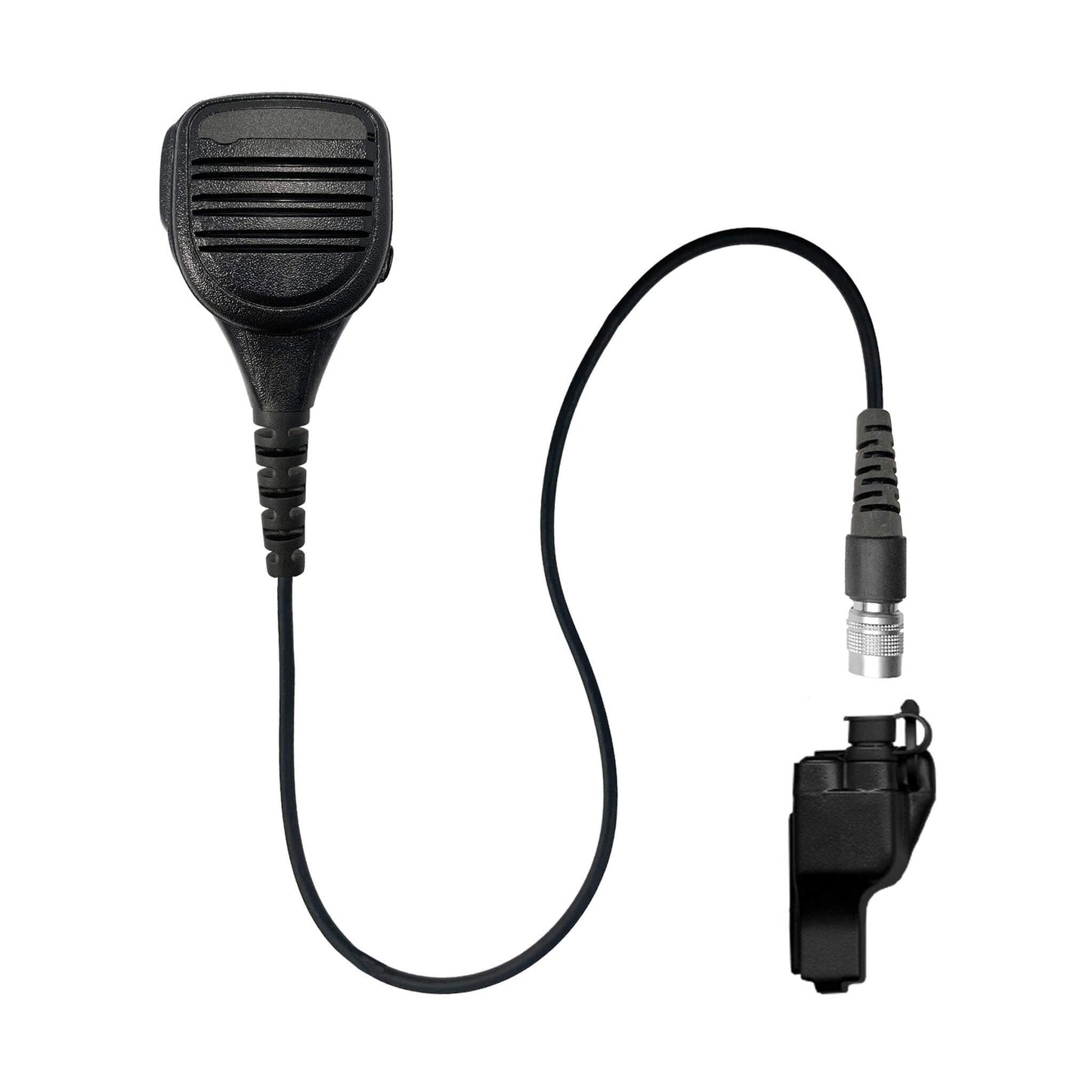 Straight Cable Loud Speaker Hand Mic w/ Quick Disconnect (Hirose) Connector - EF Johnson 51SL ES, ASCEND ES, 5000, 5100, 7700, STEALTH SERIES, 5300, 7700, Kenwood VP900, VP600 & More