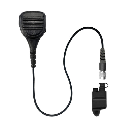 Straight Cable Loud Speaker Hand Mic w/ Quick Disconnect (Hirose) Connector - Harris &  M/A-Com 700P/Pi, 710P, P5100 / P7100 / P7200 Series & More