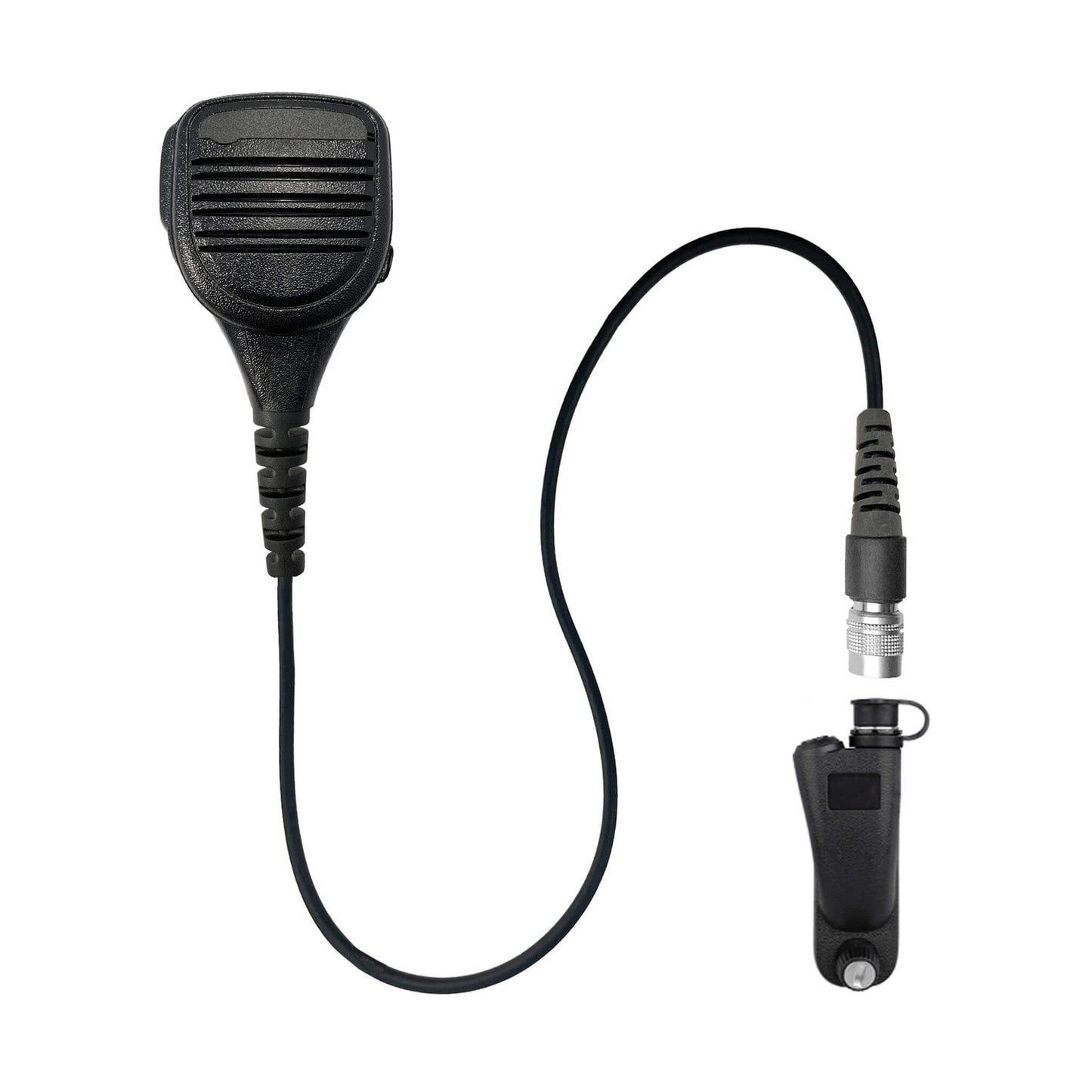 Straight Cable Loud Speaker Hand Mic w/ Quick Disconnect (Hirose) Connector - Motorola: APX (Apex) Series, XPR Series, SRX2200, & More