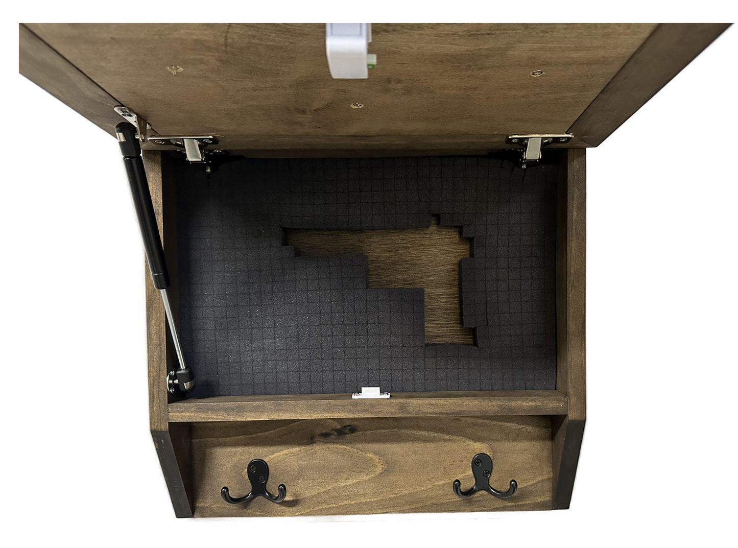 Rustic Mountain Welcome Wall-Mounted Gun Cabinet – Concealed Lockable Storage for Your Home