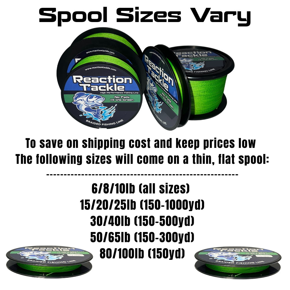 Reaction Tackle Braided Fishing Line - Hi-Vis Orange