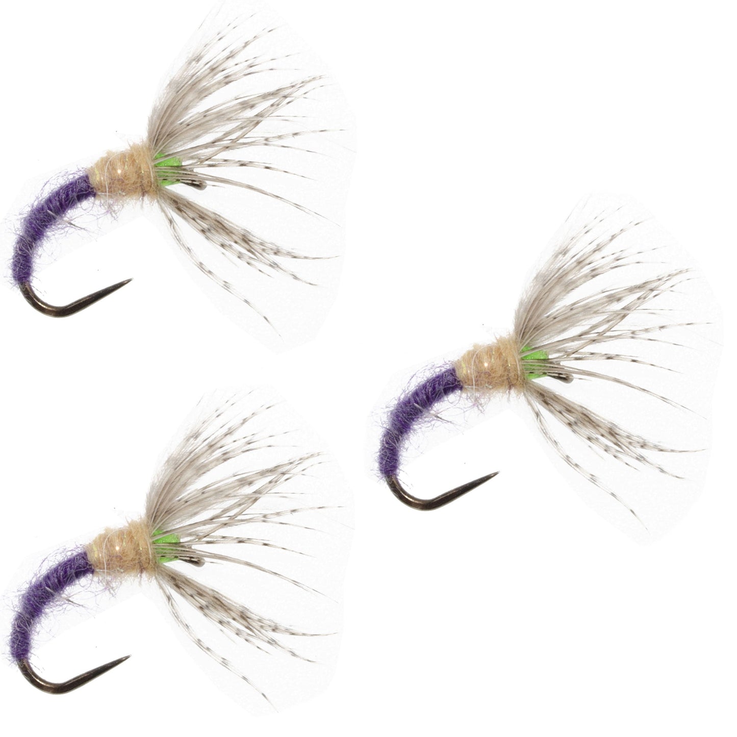 3 Pack Grave Digger Sakasa Kebari - Tenkara Flies - Size 10