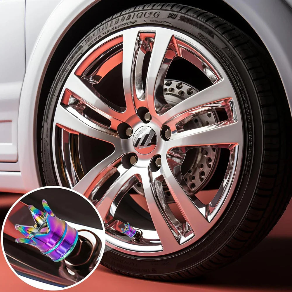 4PCS Crown Valve Stem Caps