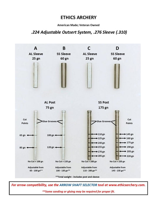 Adjustable Outsert System, .224, .276 Sleeve