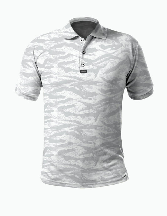 Performance Polo - Tiger Stripe White