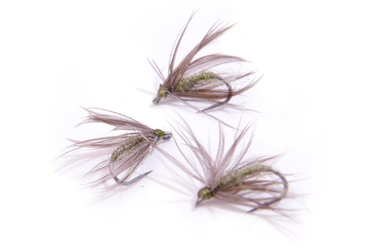 Little Olive Soft Hackle (size 18, 3 flies)
