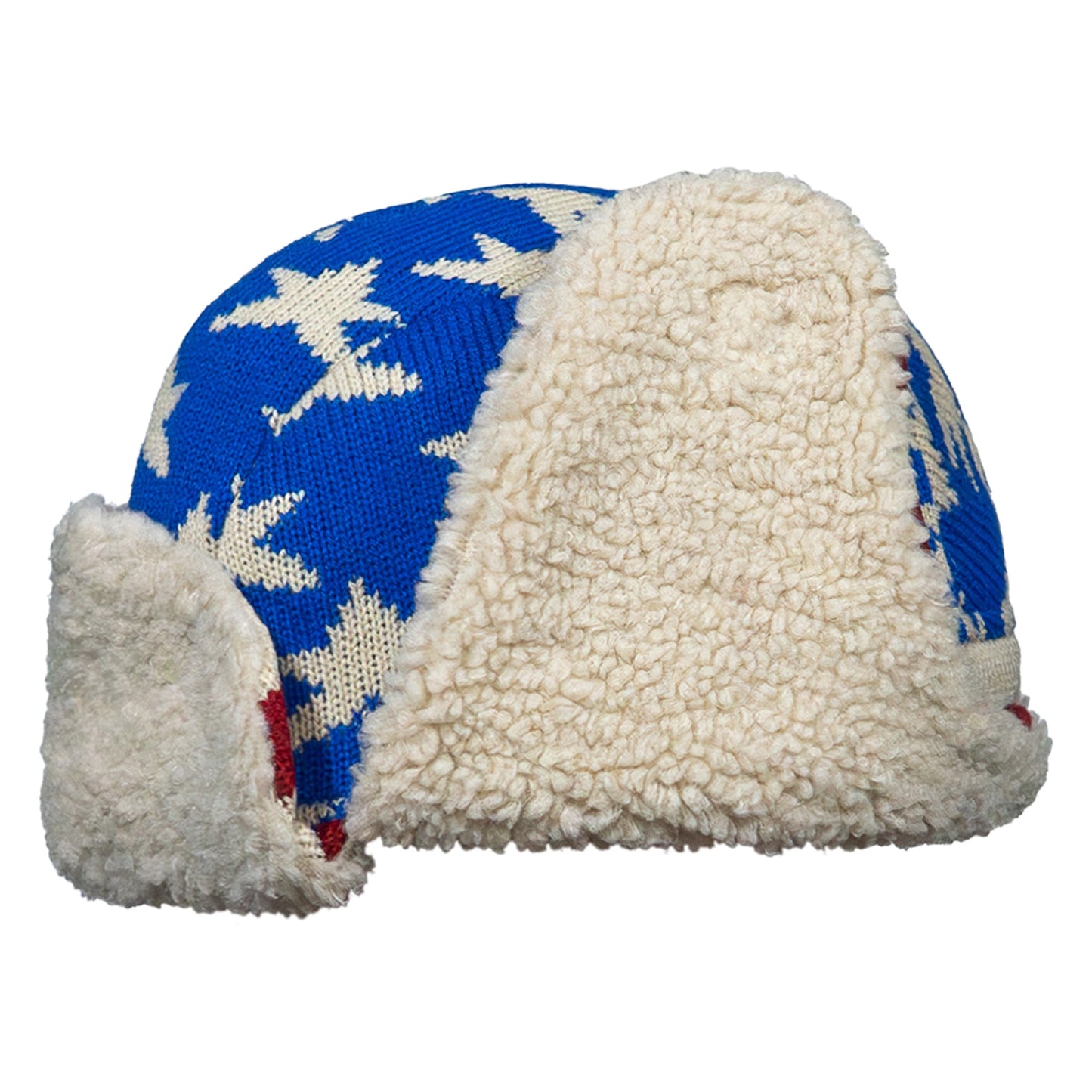 US Flag Wool Insulated Knitted Trapper Hat