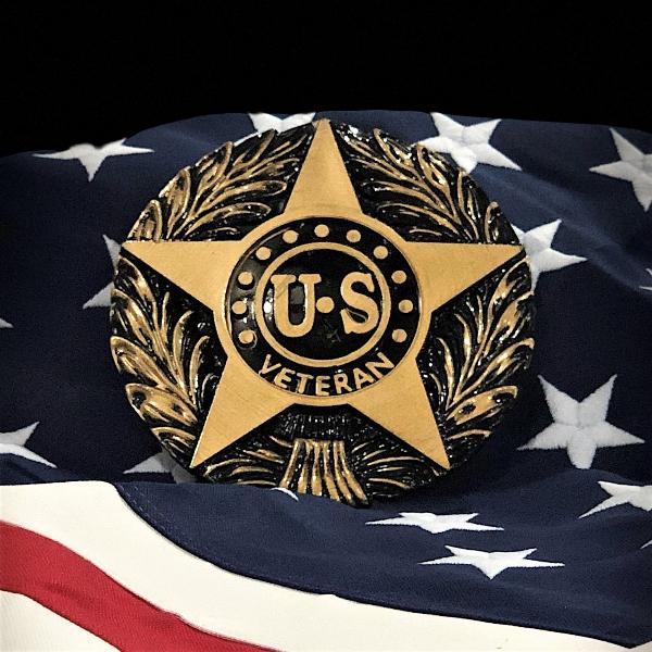 US Veteran Grave Marker & Flag Holder with Aluminum Ground Spike