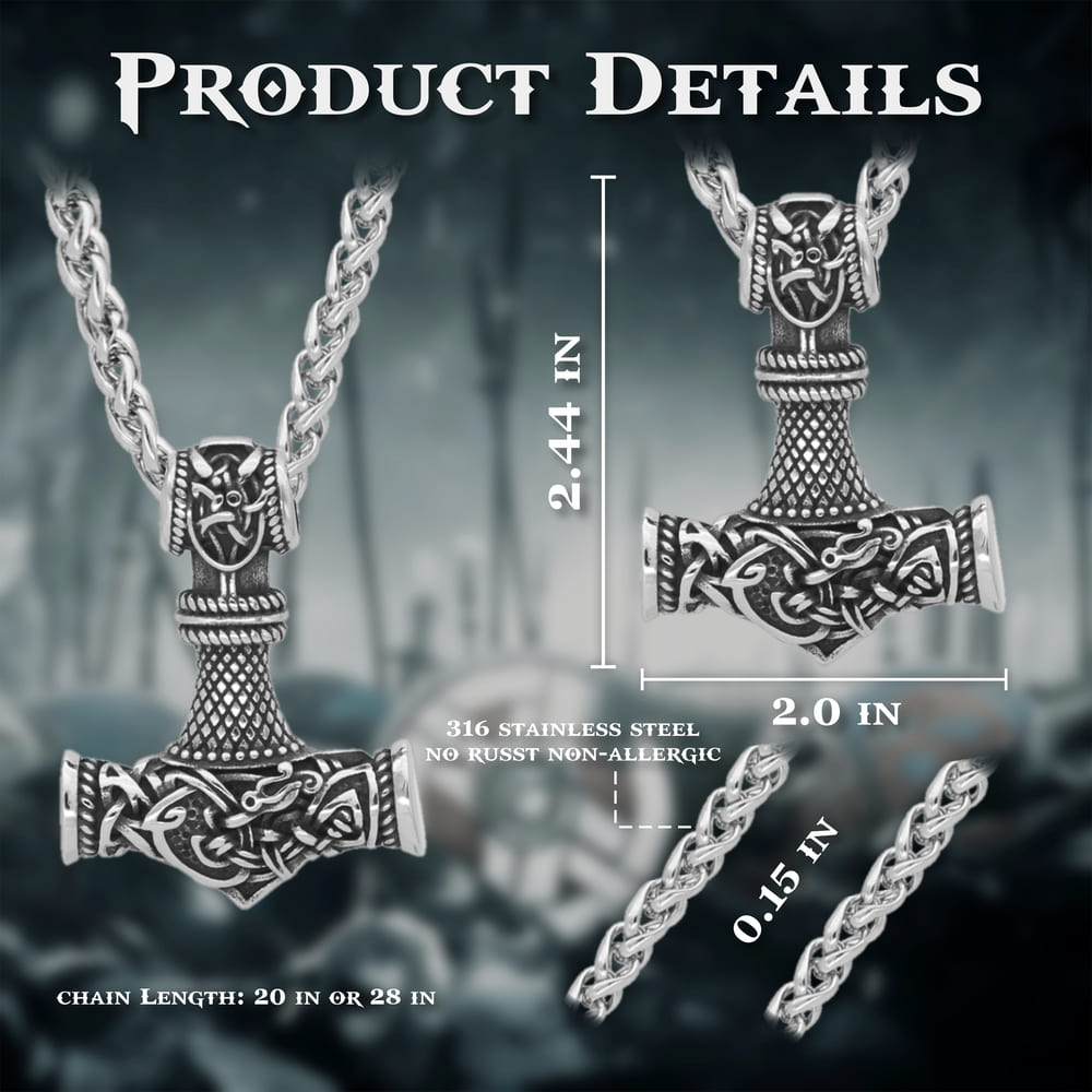 Thor's Hammer Mjolnir Handmade Necklace