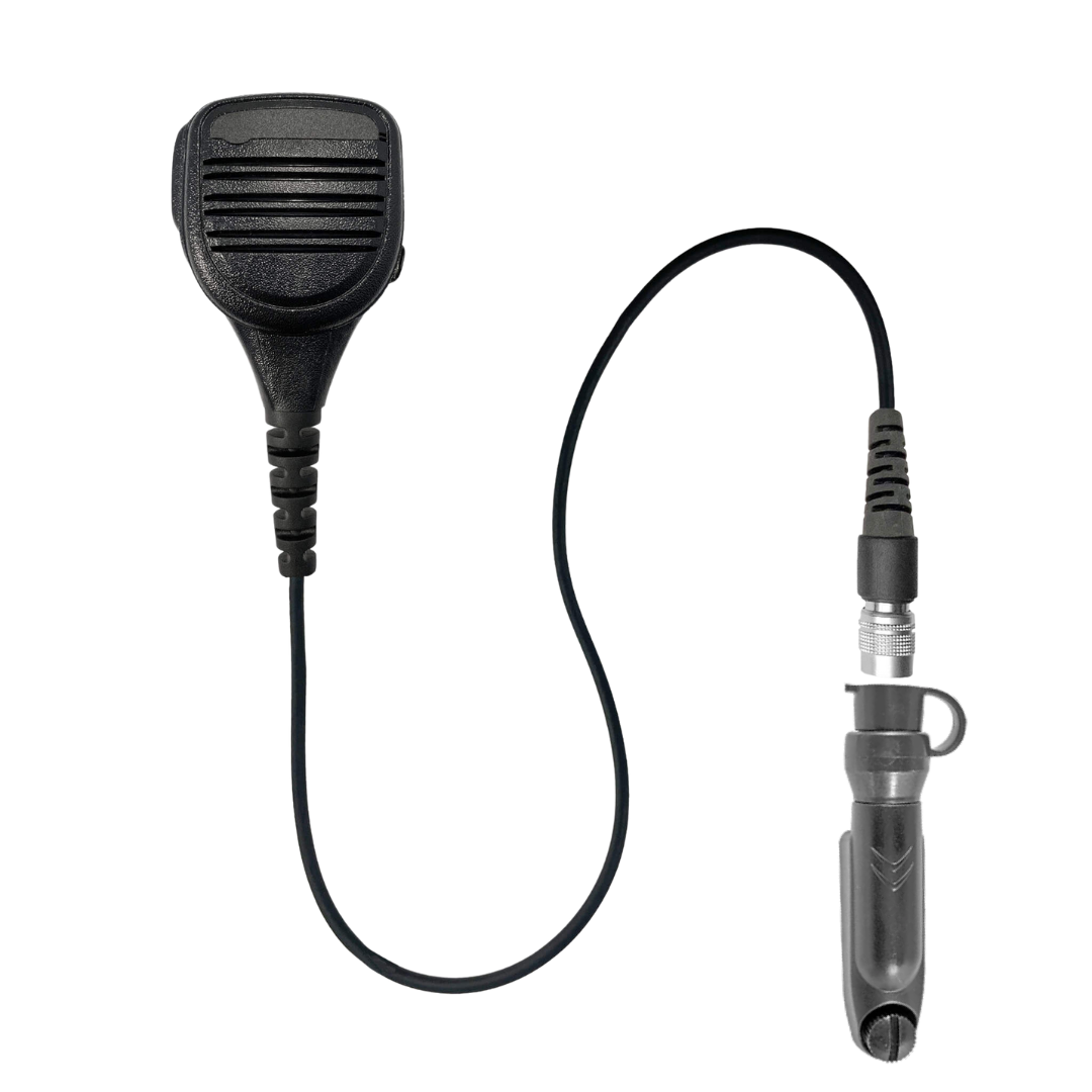 Straight Cable Loud Speaker Hand Mic w/ Quick Disconnect (Hirose) Connector - Motorola/Ailunce/Retevis/HYT/: EX500, EX560-XLS, EX600/XLS, GP328/GP338PLUS, GP344/338, HD1, HD2, Siyata, Simoco & More