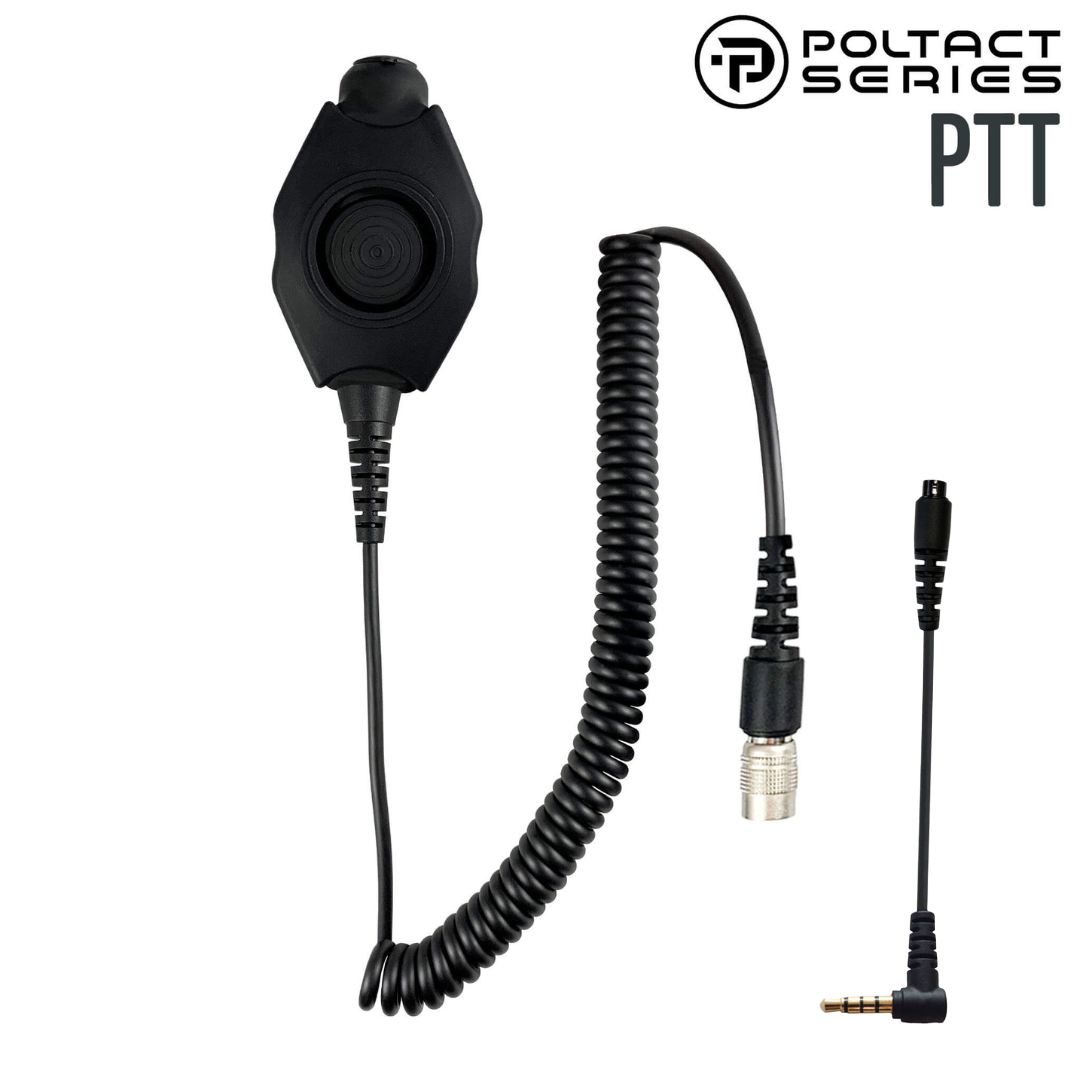 Tactical Radio Adapter/PTT for Headset(Hirose)(w/ Electret Mic): NATO/Military Wiring, OTTO, 3M Peltor ComTac, XPI, Helicopter, & More - Vertex & Yaesu 1 Pin Radios