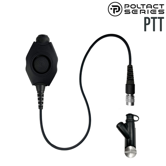 Tactical Radio PTT(Straight Cable) for Headset w/ Quick Disconnect (Hirose): NATO/Military Wiring, Gentex, Ops-Core, OTTO, Select Peltor Models, Helicopter - Harris: XL-150/P, XG-100/P, XL-185/P/Pi, XL-200/P/Pi, XL-400