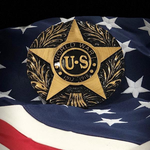 WWI Veteran Grave Marker & Flag Holder with Aluminum Ground Spike