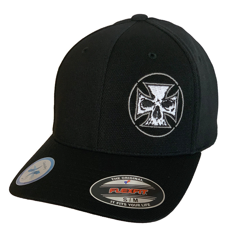 Black "Never Fade" White Maltese Cross Hat