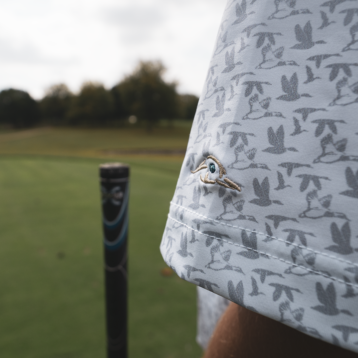 AFW White with Grey Flying Ducks Polo