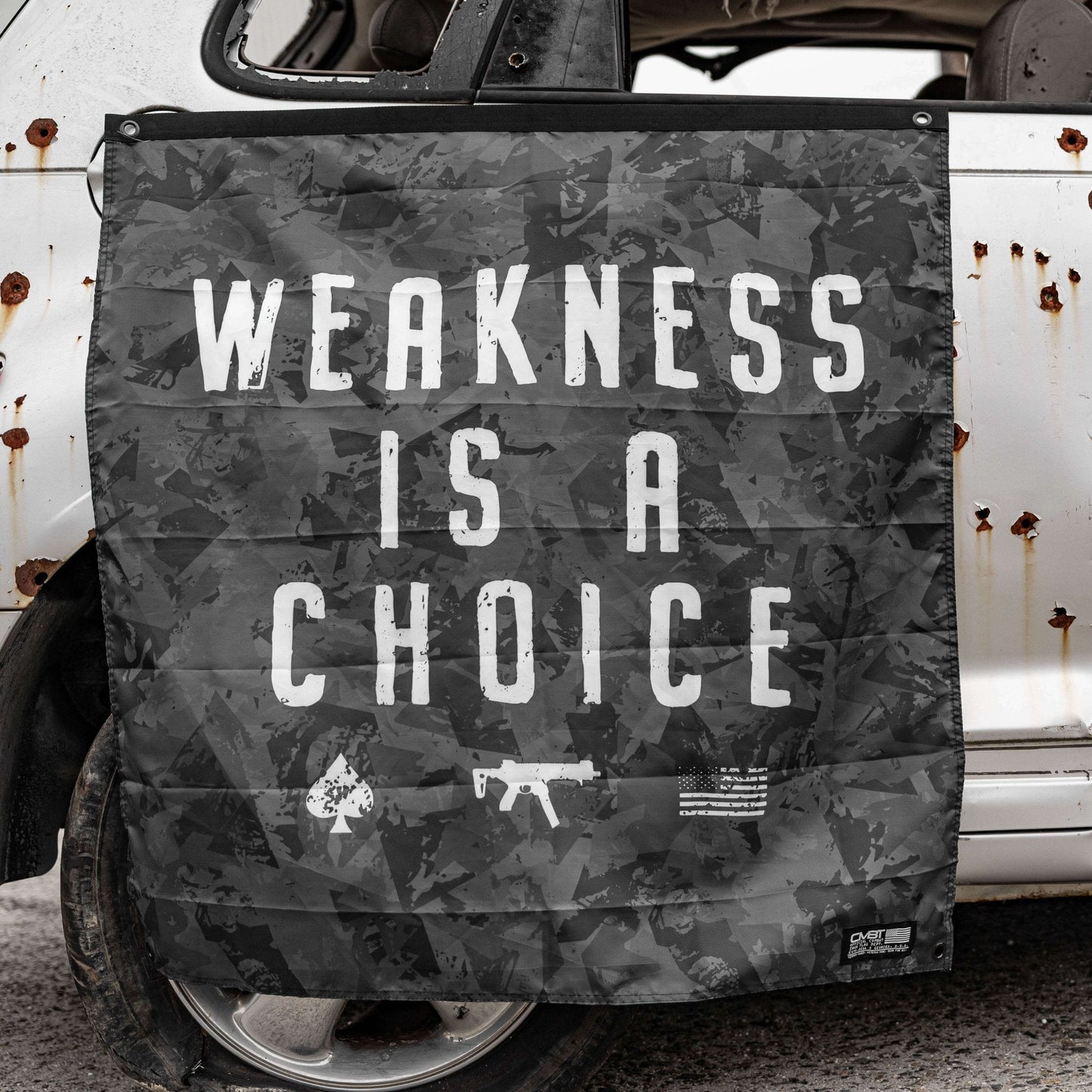 Weakness Is A Choice 3'x3' Camo Flag