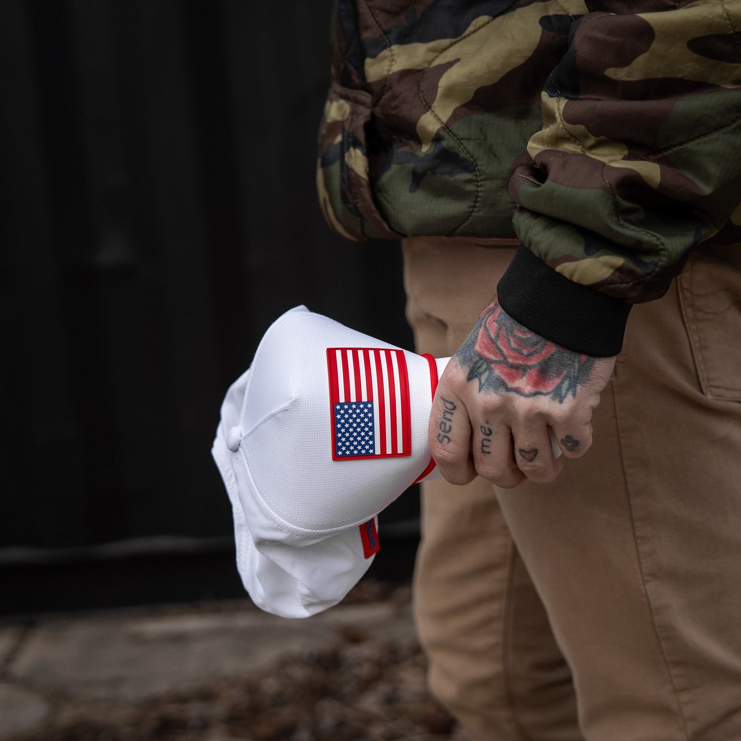 American Flag Patch Weekender Performance Snapback Hat