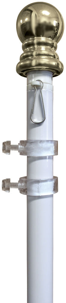 9' Aluminum Rotating Flagpole - White