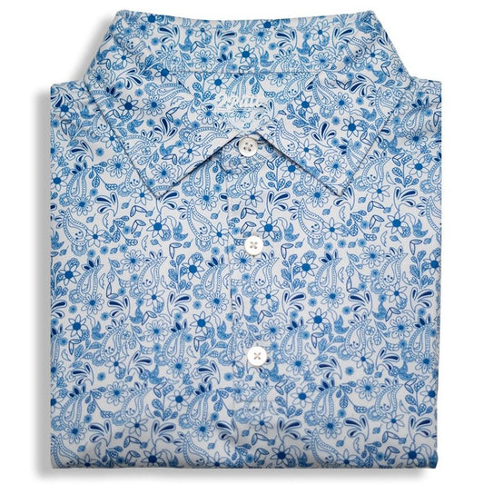 Blue Paisley Men's Polo