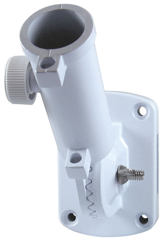 Adjustable Aluminum Flagpole Bracket - White