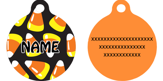 Candy Corn HD Dog ID Tag