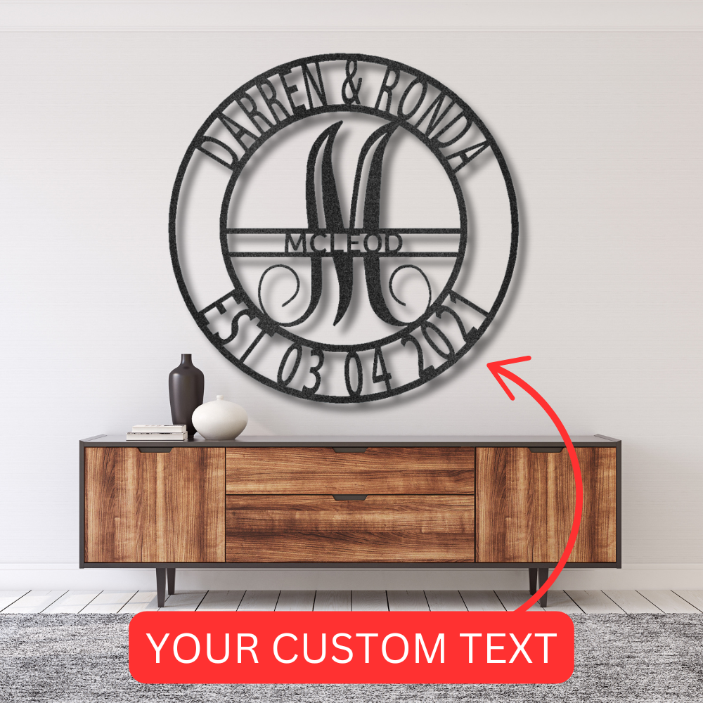 Elaborate Name Personalized Gifts - Custom Metal Sign, Split Letter