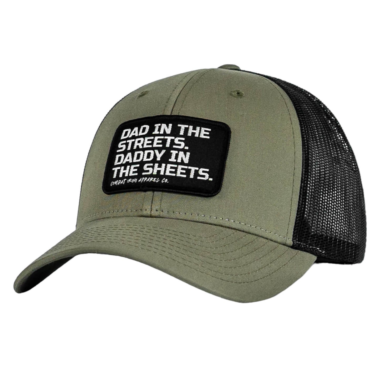 Dad In The Streets. Daddy In The Sheets. Black Patch Snapback Hat