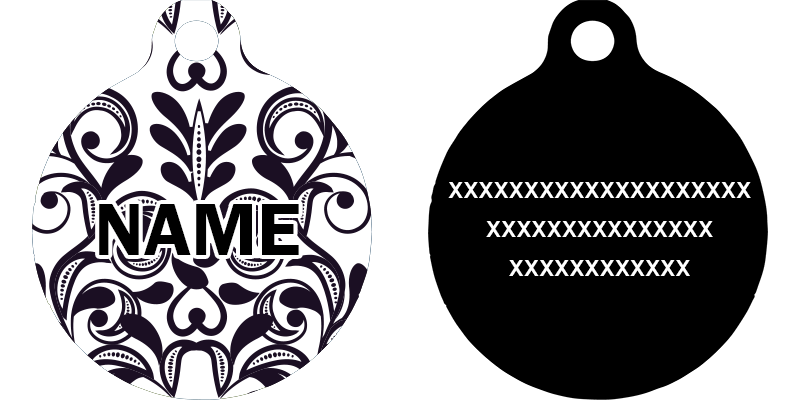 Damask HD Dog ID Tag