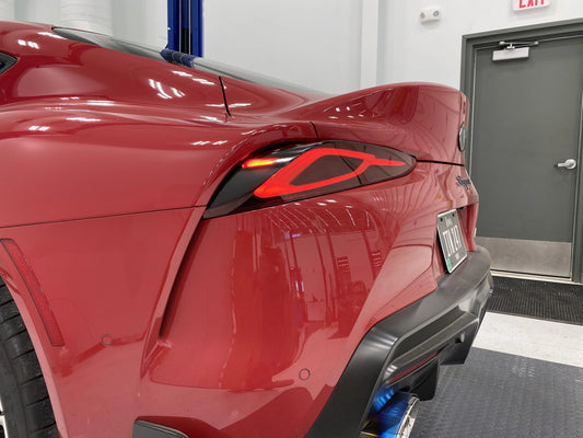 Dark Smoke Tail Light Overlays (Top) - 2020+ Supra