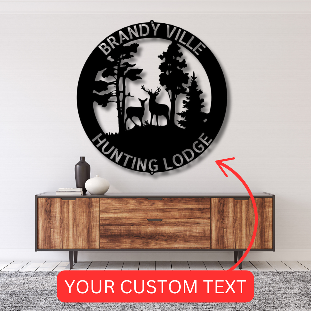 Deer Forest Text Personalized Gifts - Custom Metal Sign, Anniversary/Wedding/Housewarming Gift