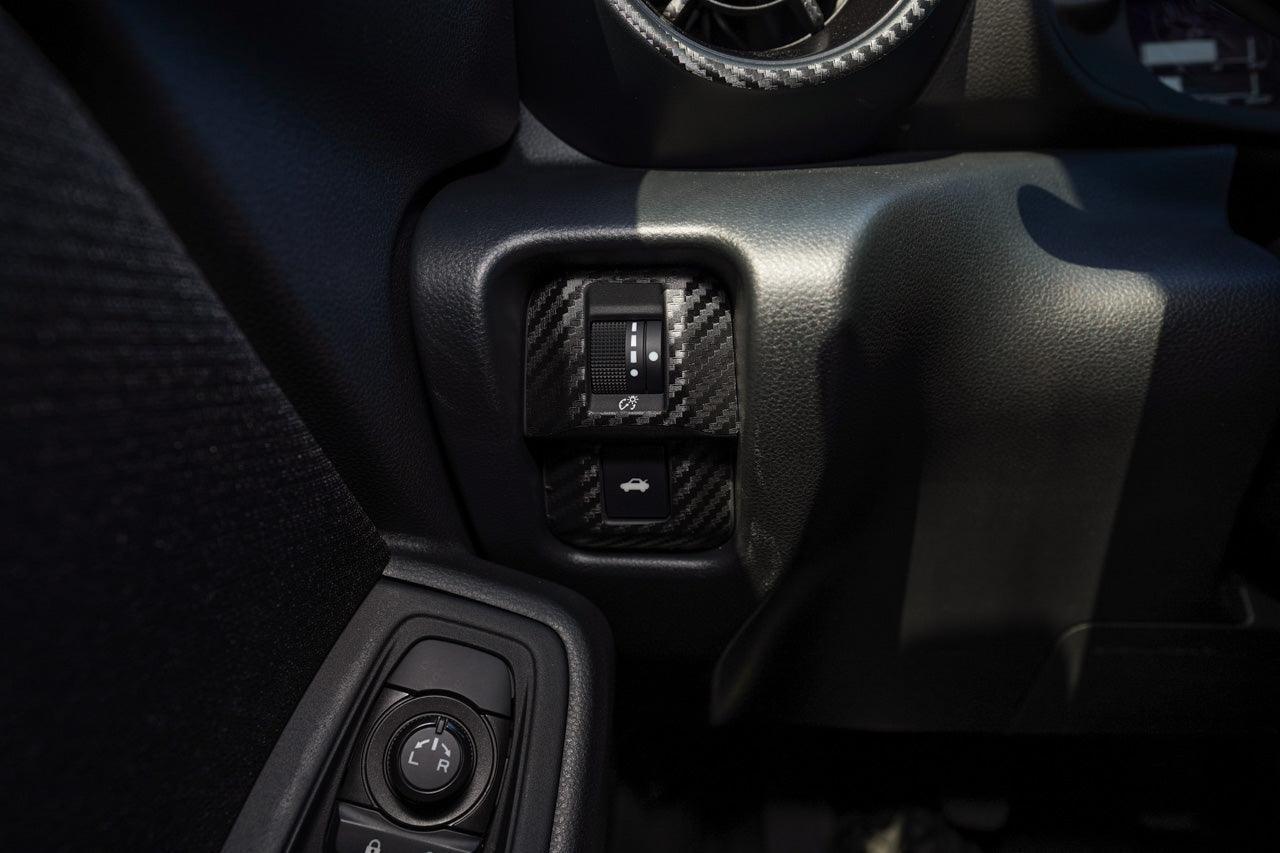 Dimmer and Trunk Switch Trim 3D Carbon Overlays - 2022+ BRZ / GR86