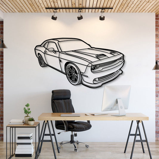 2023 Challenger Hellcat Perspective Metal Car Wall Art - MT1262