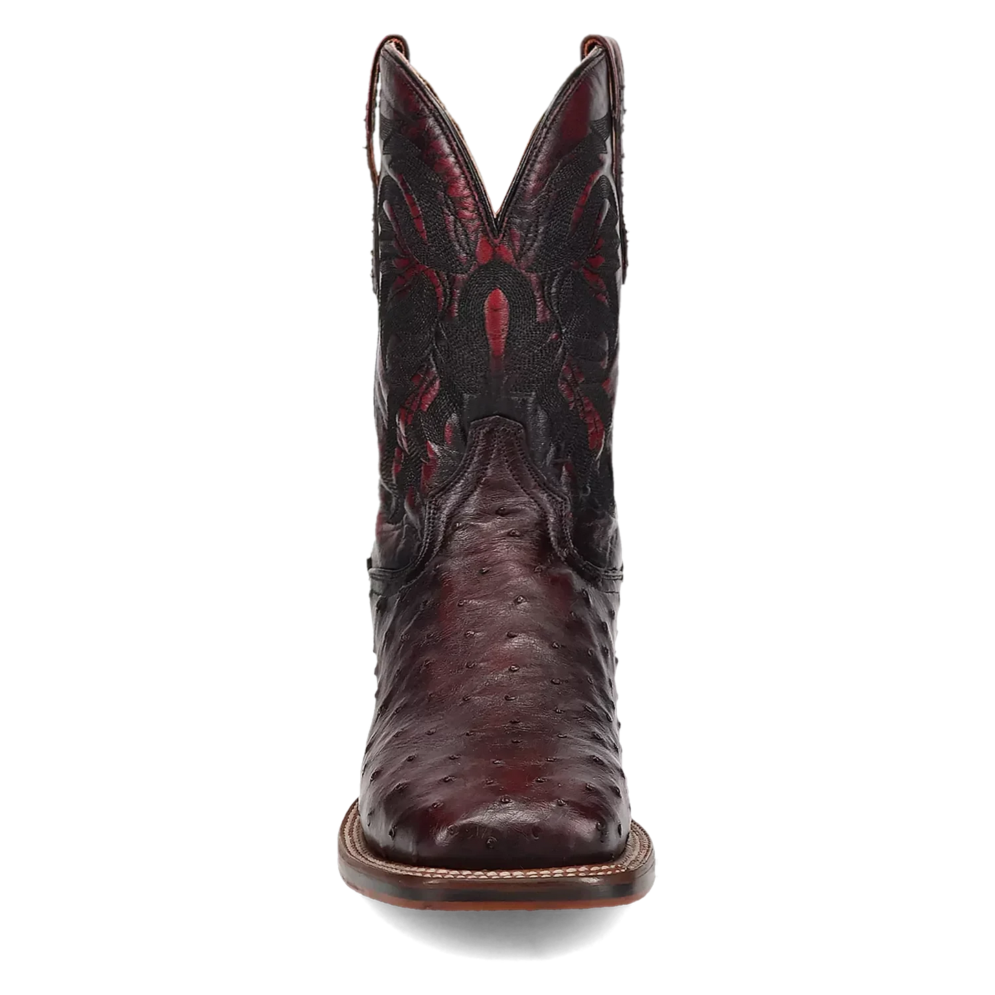 Dan Post Alamosa (Black Cherry)  - Men's Ostrich Skin Leather Cowboy Boots