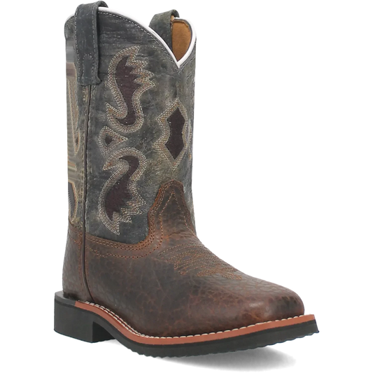 Dan Post Creek (Dark Navy/Brown) - Little Kid's/Big Kid's Leather Cowboy Boots