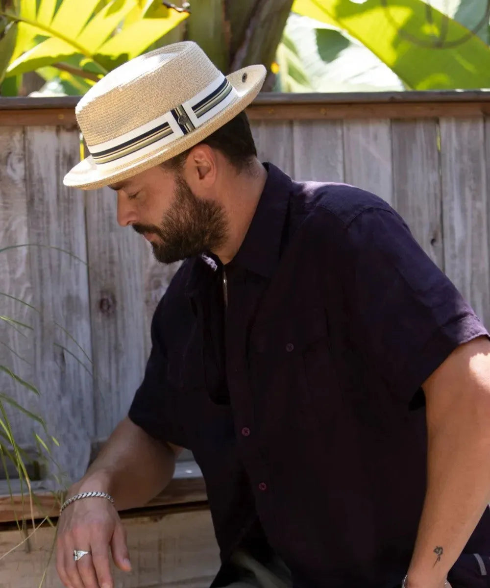 Peter Grimm Gatsby - Straw Fedora Hat