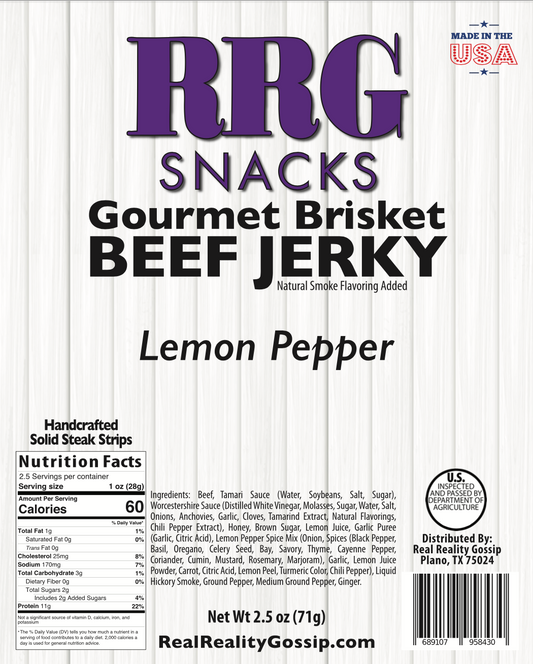 Lemon Pepper Brisket Beef Jerky
