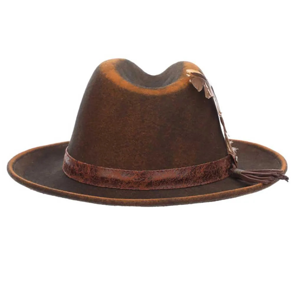 Scala Woodstock - Distressed Soft Wool Felt Fedora Hat