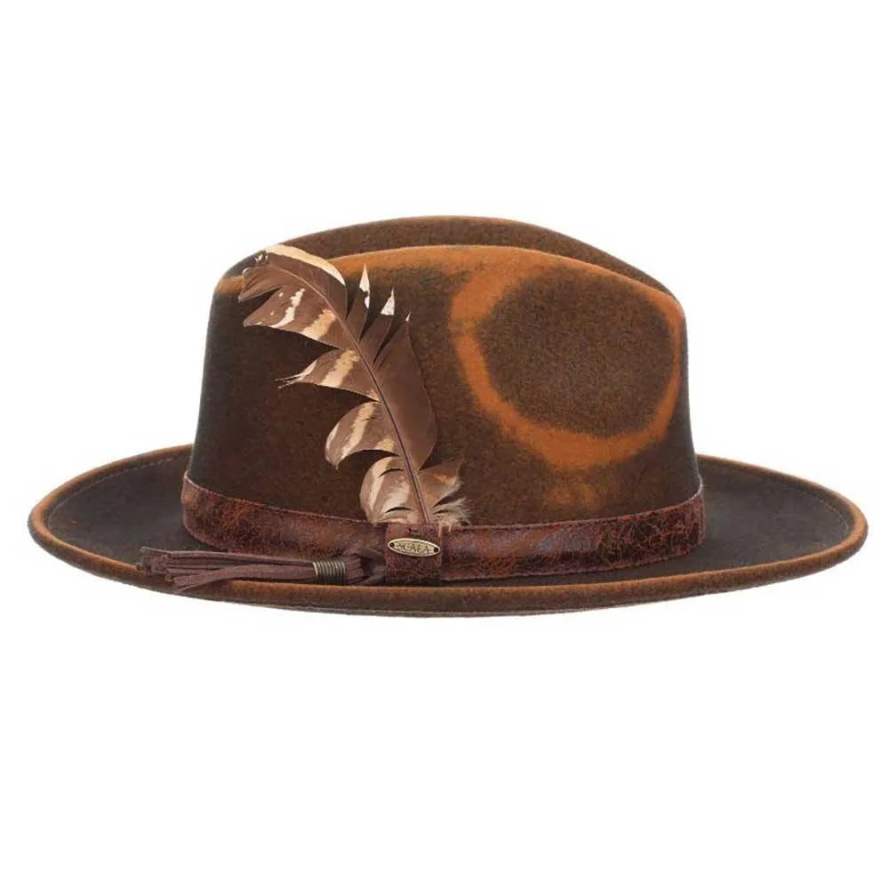 Scala Woodstock - Distressed Soft Wool Felt Fedora Hat