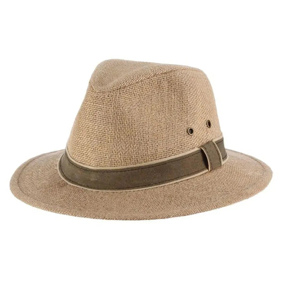 Dorfman Pacific Onshore - Hemp Straw Outback Fedora Hat