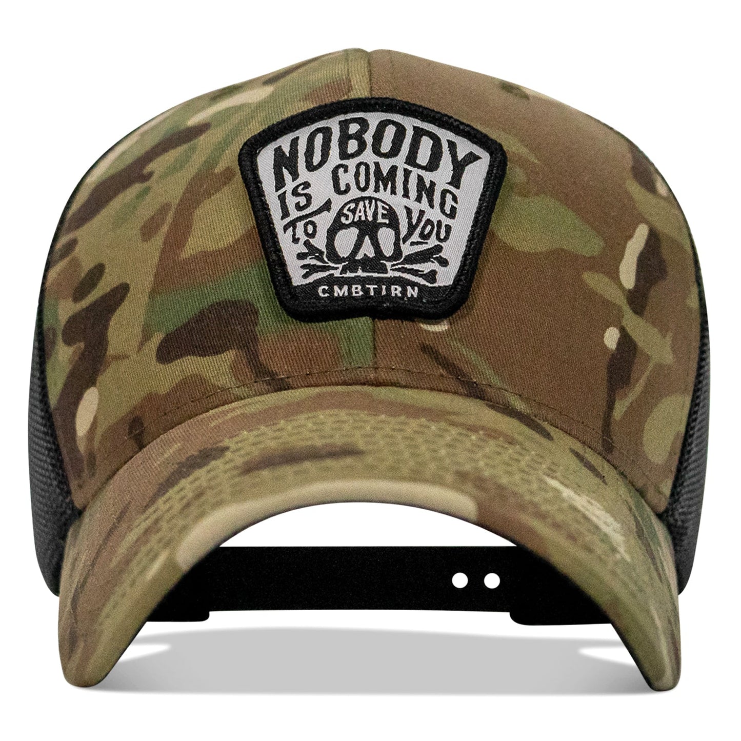 Nobody Is Coming To Save You Skull Patch Snapback Hat