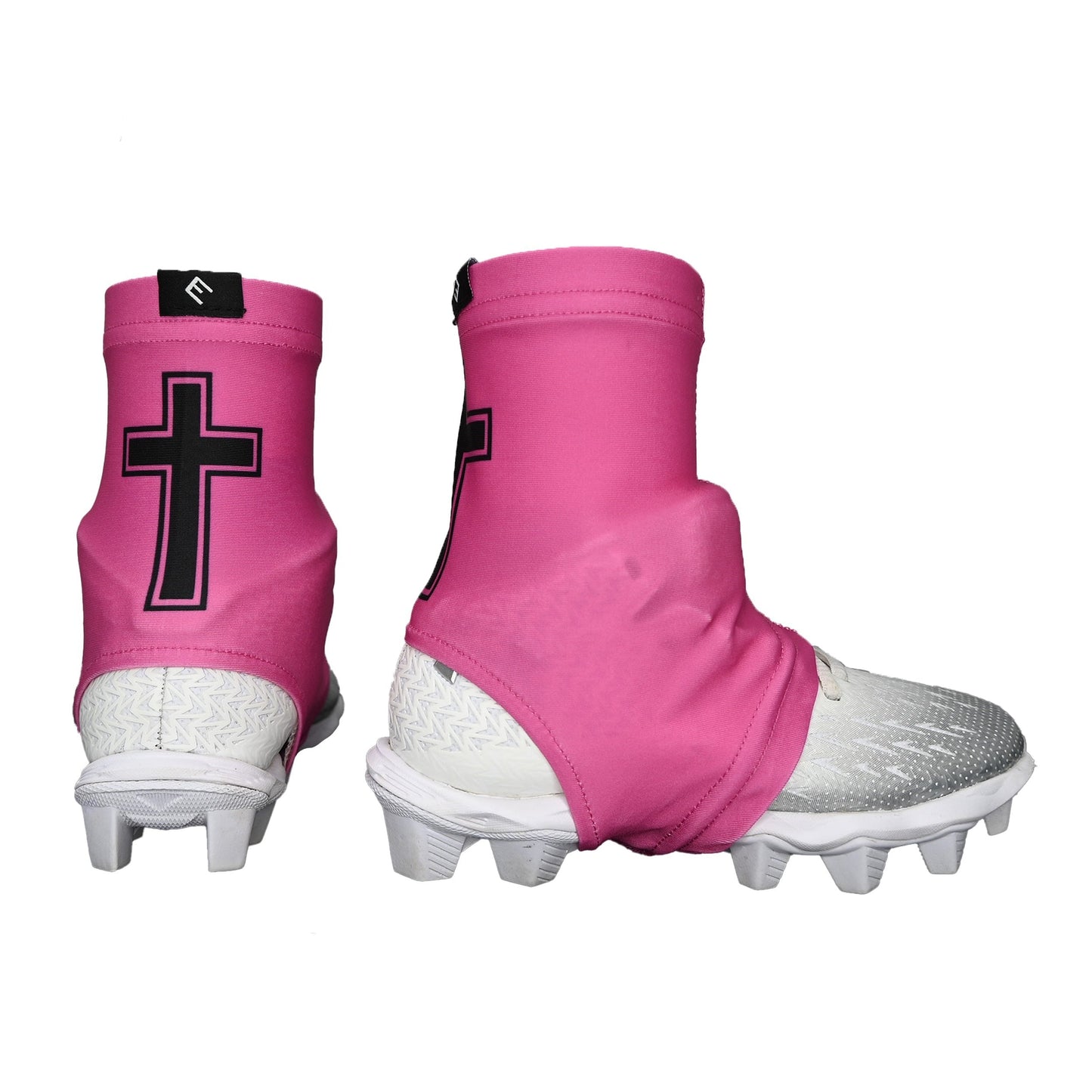 Faith Cross Pink Cleat Covers (Spats)