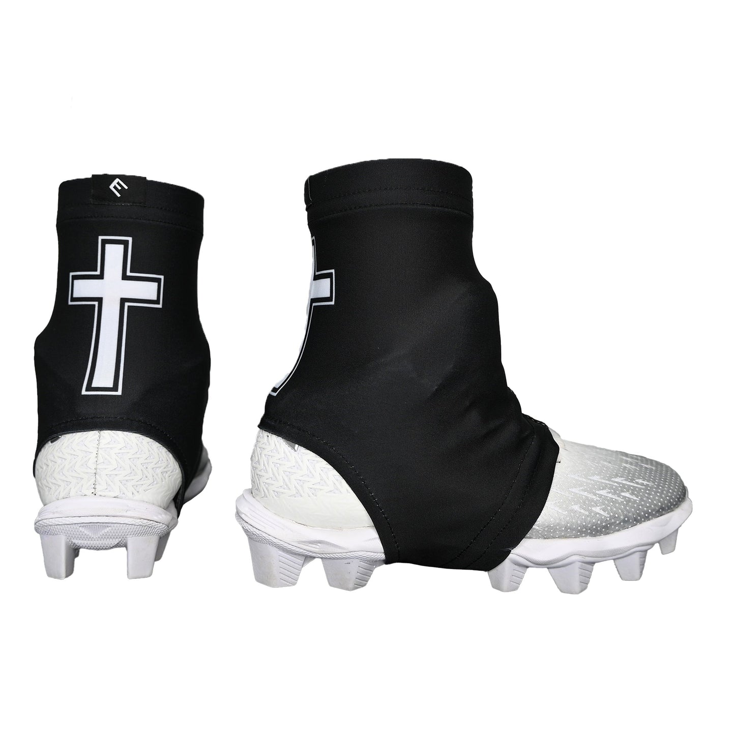 Faith Cross Black Cleat Covers (Spats)