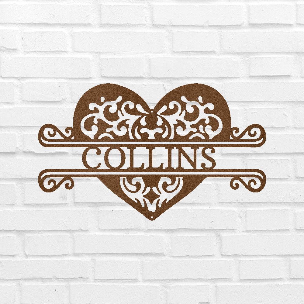 Fancy Heart Personalized Gifts - Custom Metal Sign