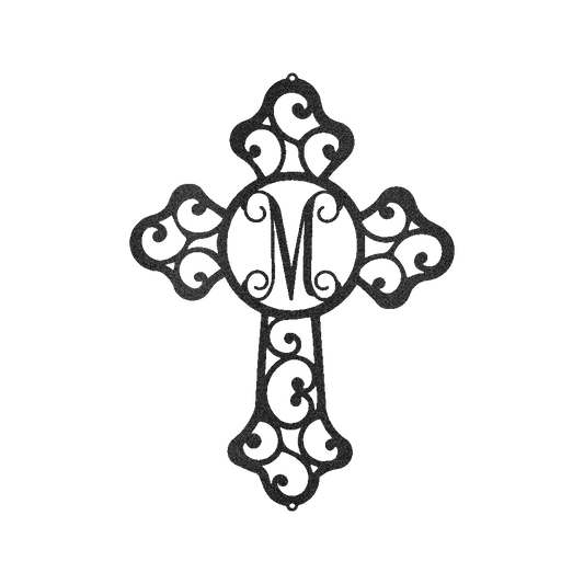 Initial Cross Personalized Gifts - Custom Metal Sign