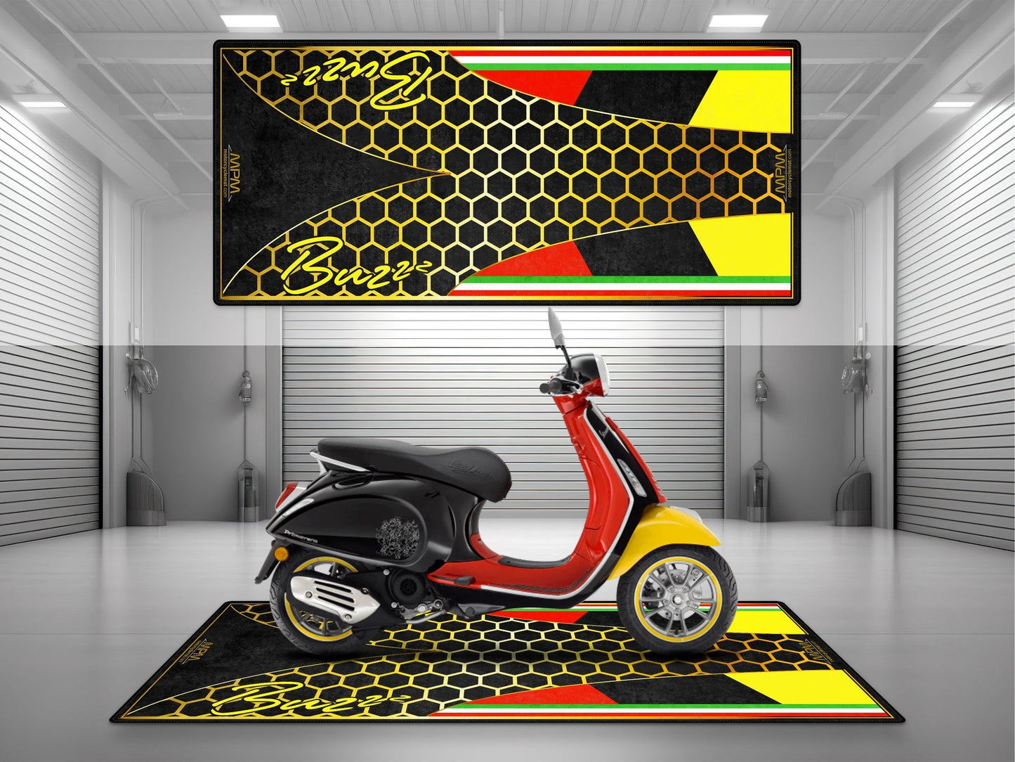 MPM Motorcycle Mat for Vespa Buzzz Design - U1101