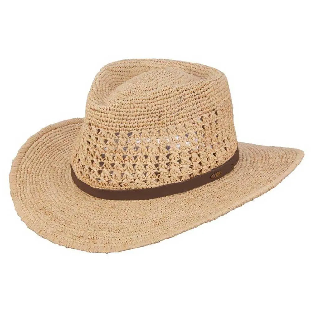 Scala Puerto- Straw Fedora Hat (Closeout)