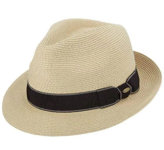 Scala Wyatt - Straw Fedora Hat