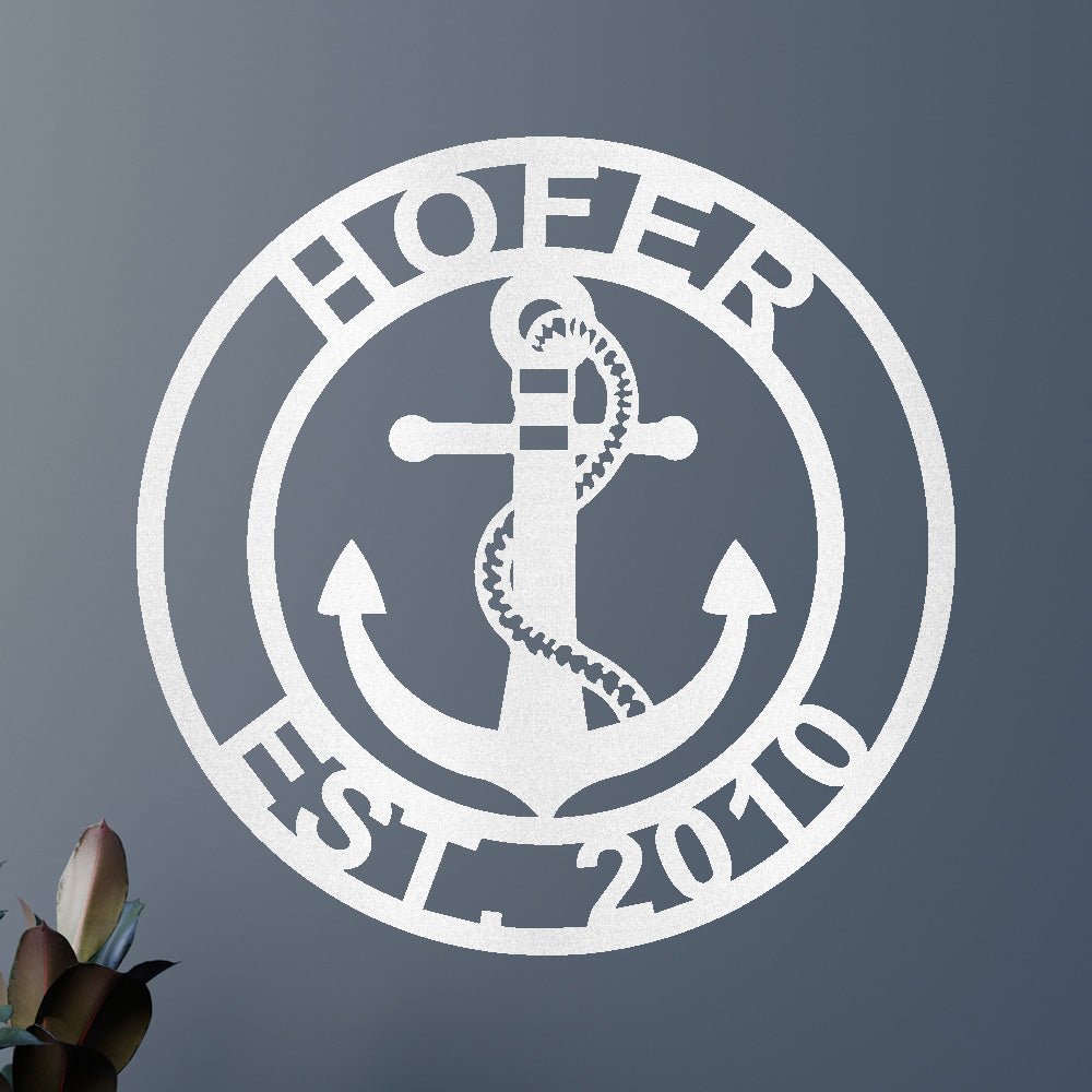 Anchor Family Name Personalized Gifts - Custom Metal Sign